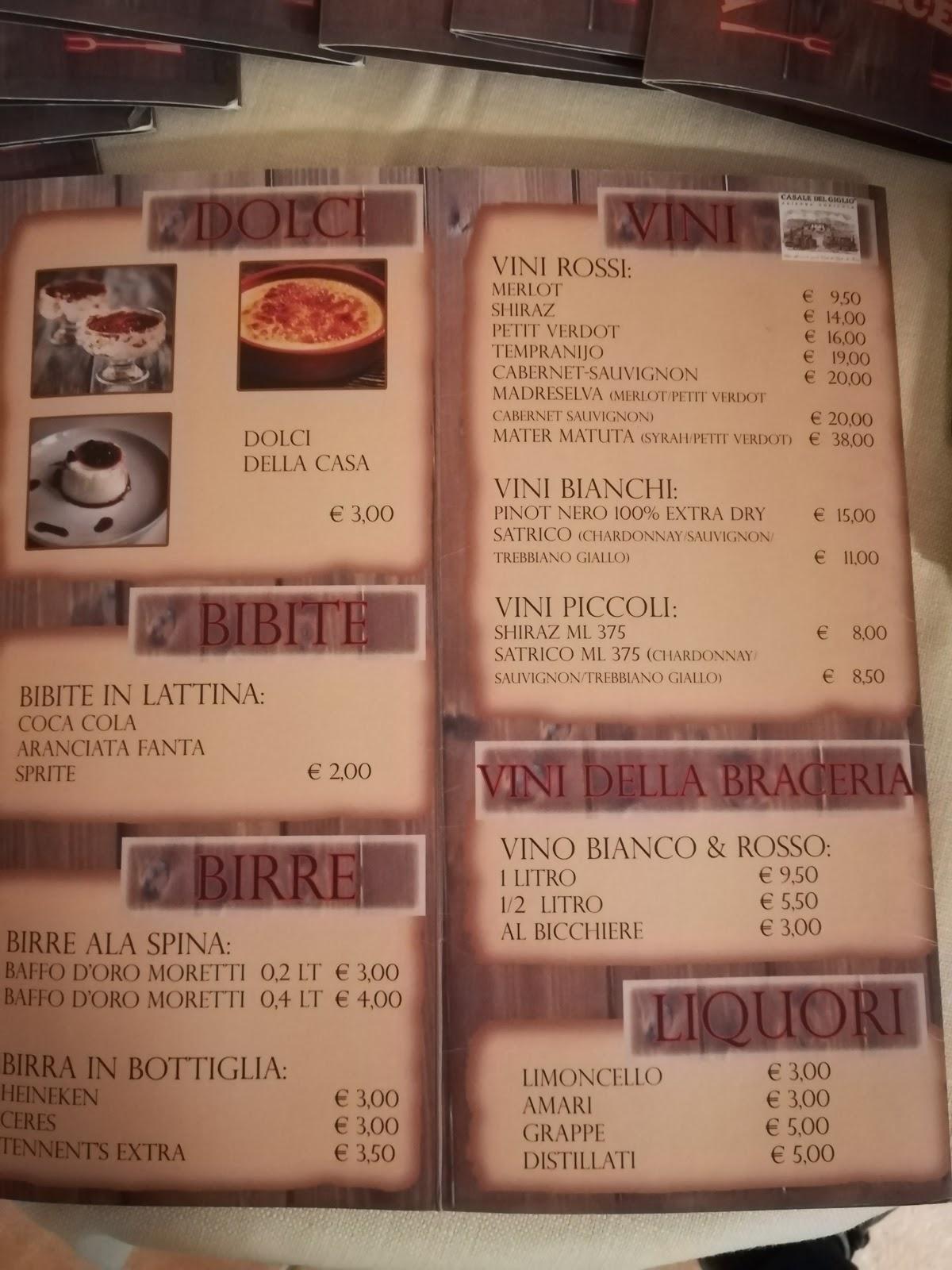 Menu Da Snack Bar La Braceria Bisteccheria Cisterna Di Latina