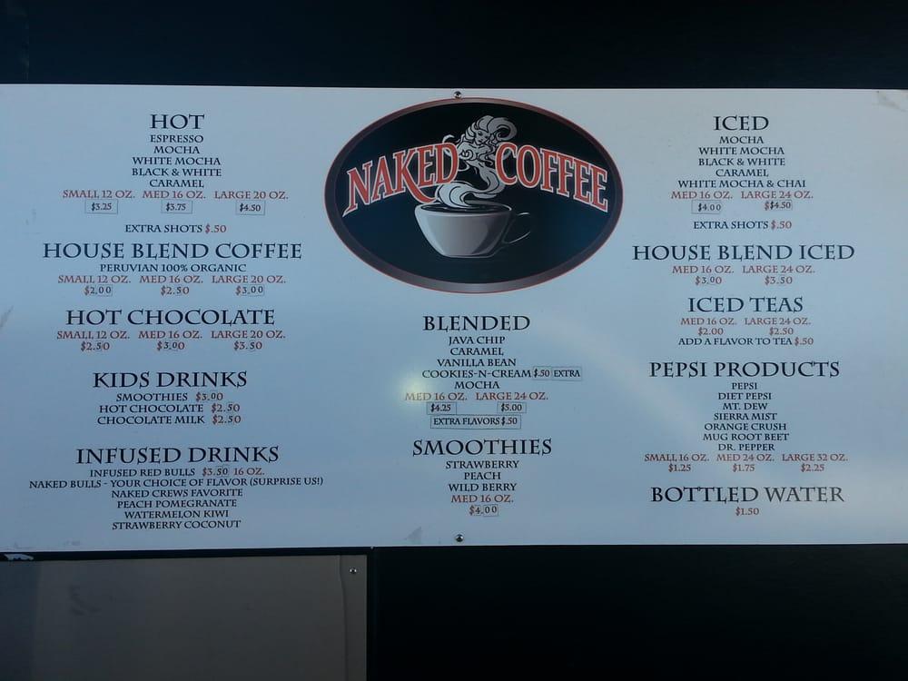 Menu At Naked Coffee Pub Bar Redding