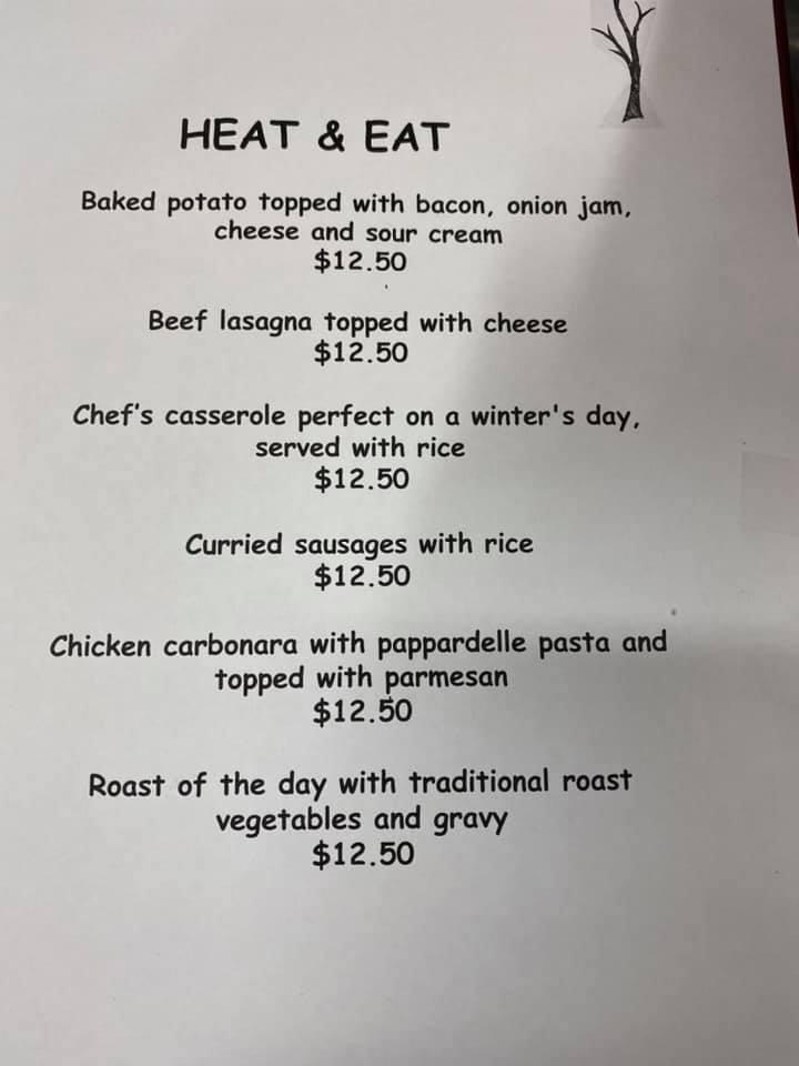 Menu At The Naked Tree Restaurant Yarrawonga