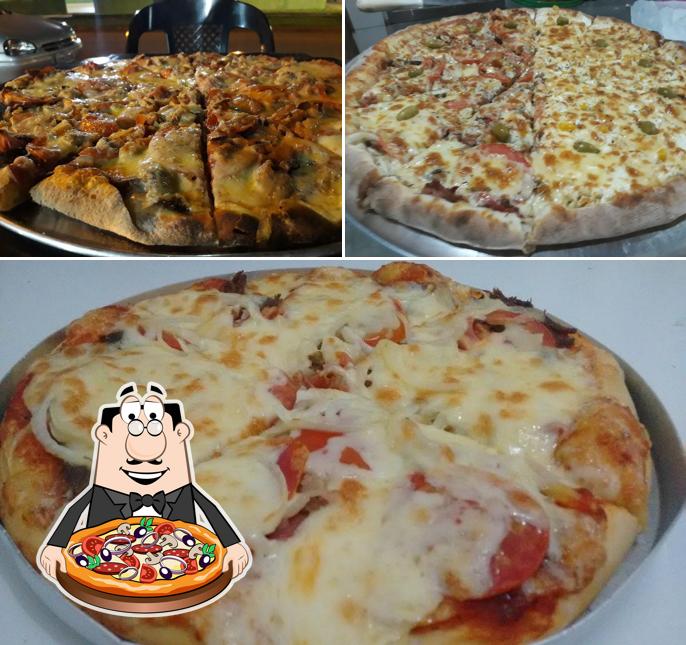 Escolha pizza no Pizzaria Dona Dora