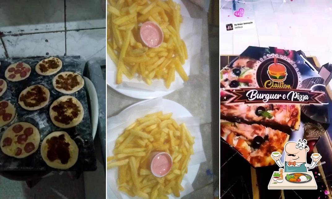 Comida em Clailton burguer e pizza