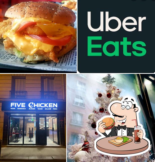 Essayez un hamburger à Five Chicken
