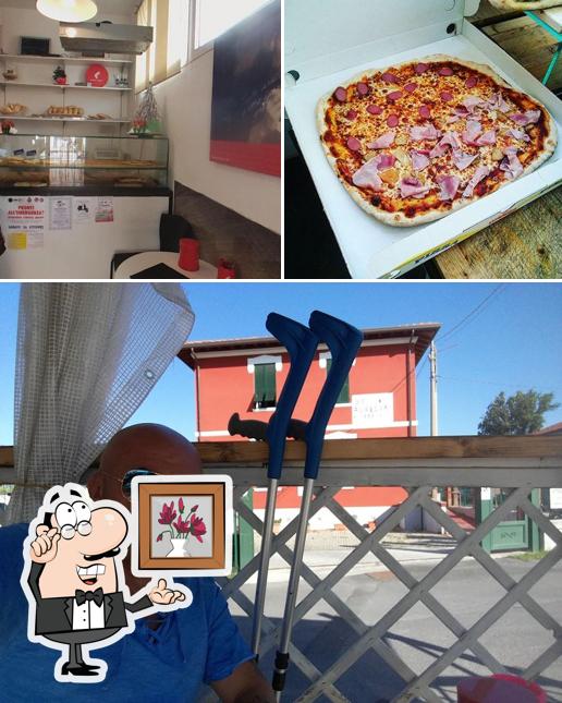 Observa las fotografías donde puedes ver interior y pizza en La Mamans