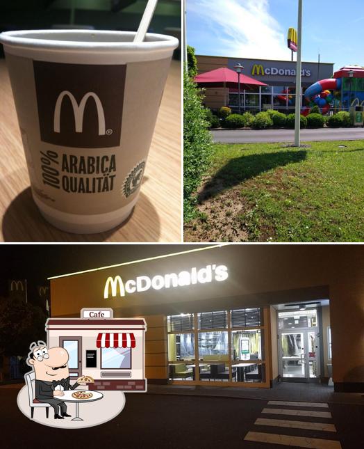 McDonald's is distinguished by exterior and beverage