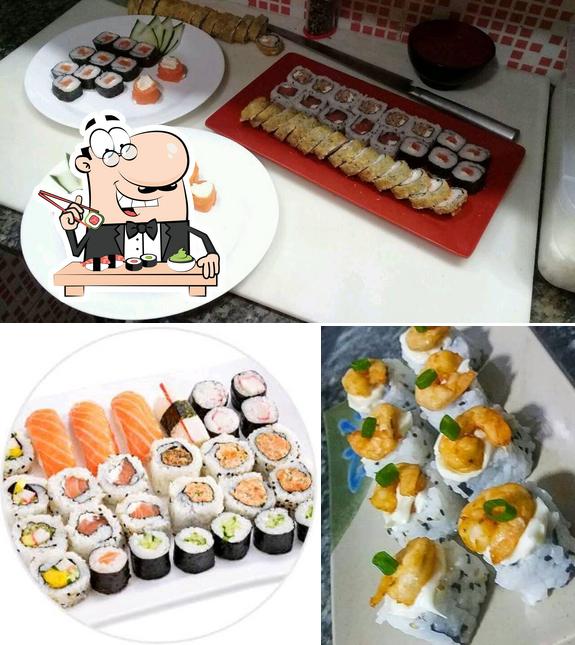 Prove diversas opções de sushi