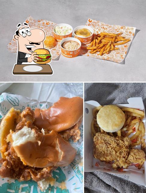 Order a burger at Popeyes Louisiana Kitchen