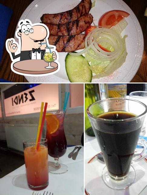The photo of drink and food at Alexander Greek Restaurant