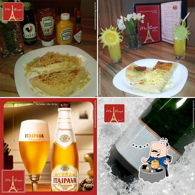 Confira a imagem ilustrando comida e bebida no Mr Crepe France