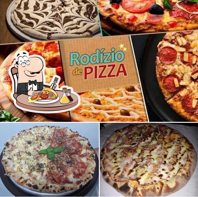 Escolha pizza no Villa Giovanna