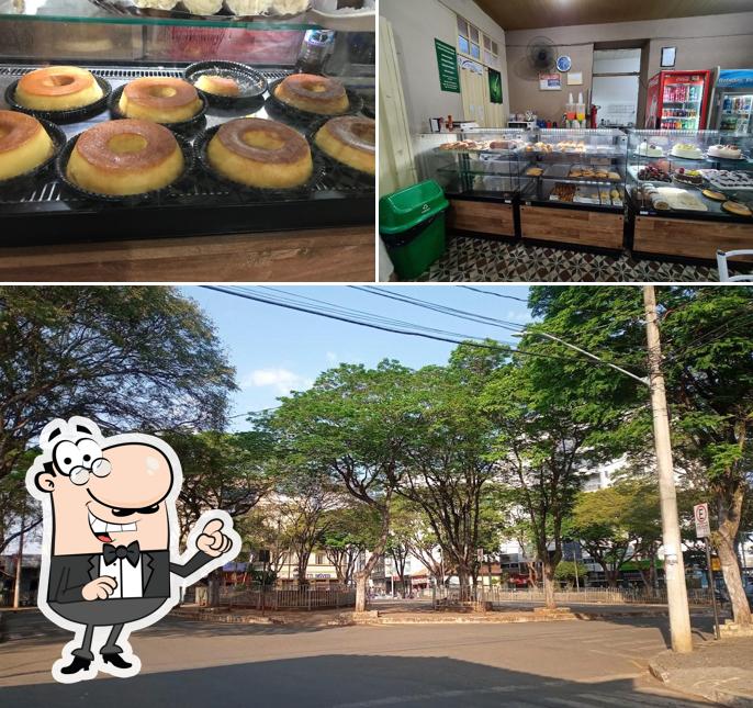 A imagem da exterior e comida no Center Lanches