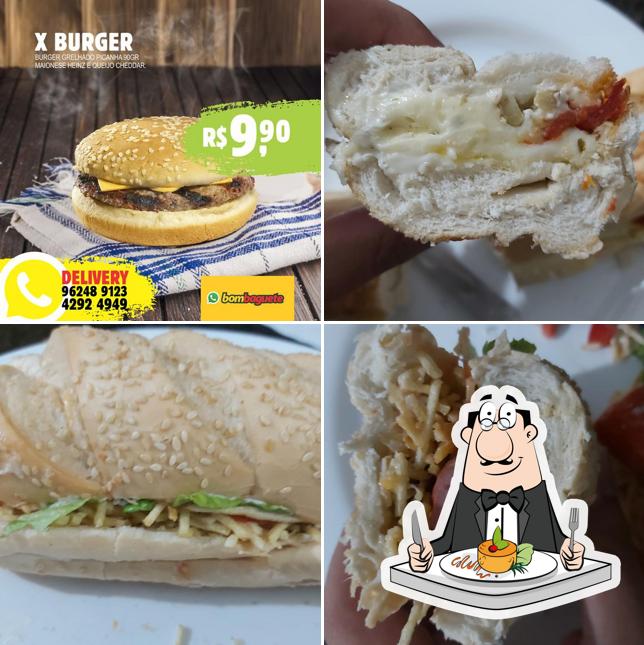 Comida em bombaguete lanches e açaí