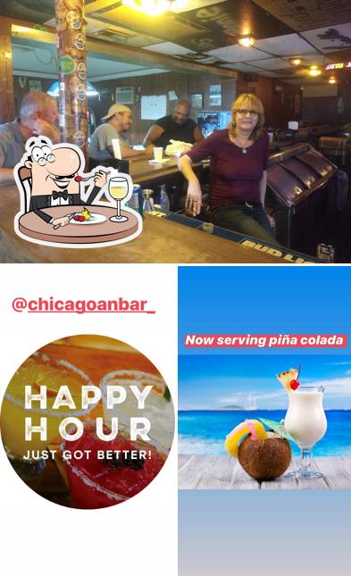 This is the image showing food and bar counter at Chicagoan Bar