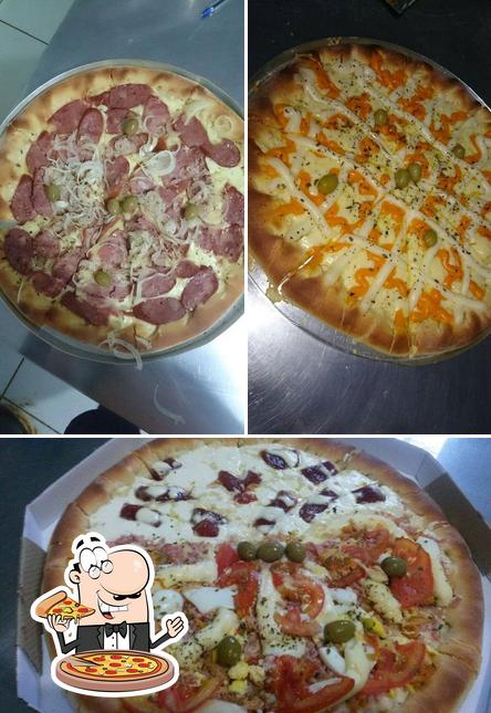 Experimente pizza no Pizzaria Novo Sabor