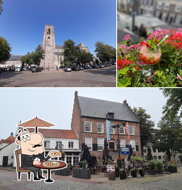 Check out the photo depicting exterior and drink at Restaurant De Burgemeester