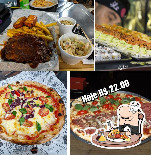 Peça pizza no Espaço Gastronômico