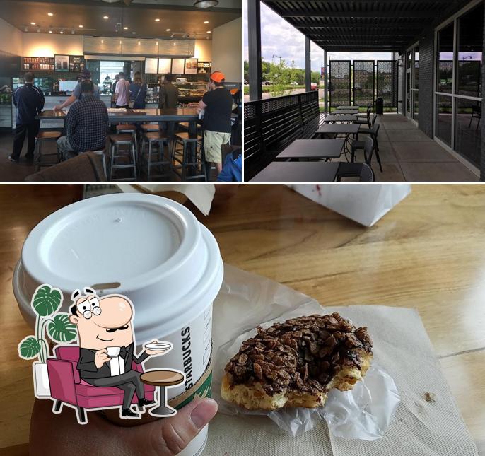 The image of interior and food at Starbucks