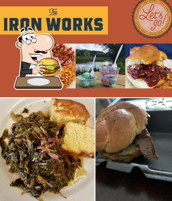 Order a burger at The Iron Works