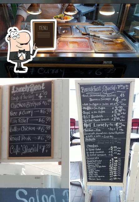 The picture of Little Hut Cafe’s blackboard and food