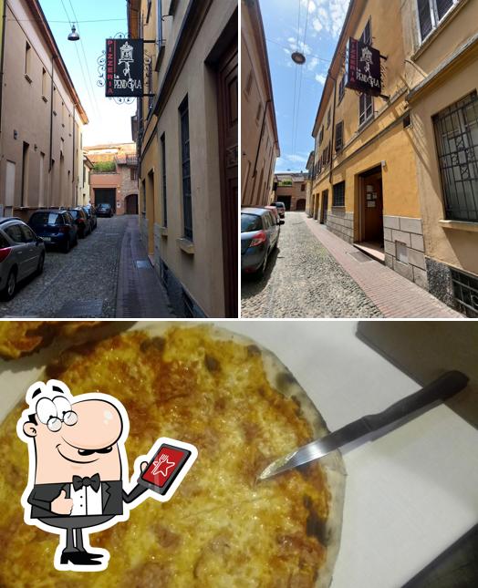 La esterno e cibo del ristorante