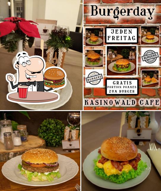 Bestellt einen Burger bei Kasinowald Café