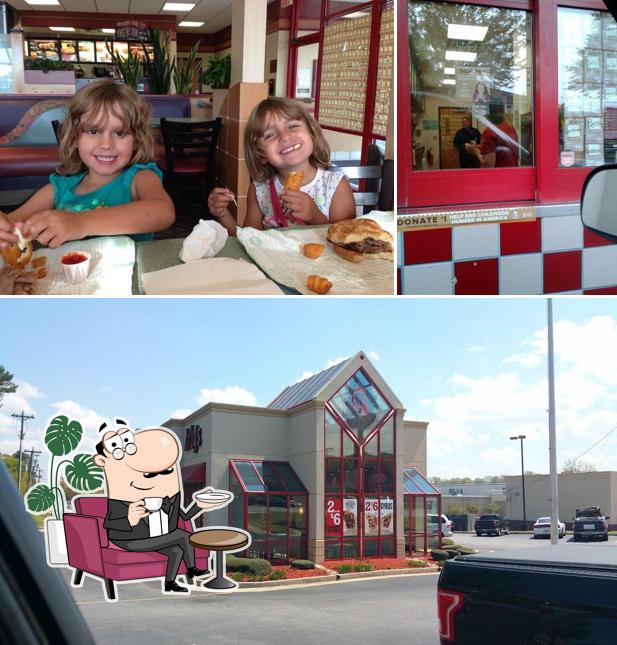 The picture of interior and exterior at Arby's