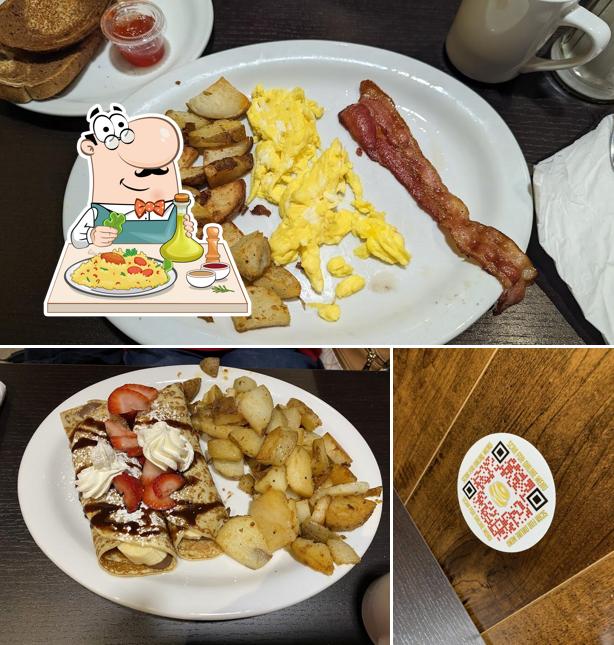 Take a look at the image depicting food and interior at Stacked Pancake & Breakfast House Cobourg