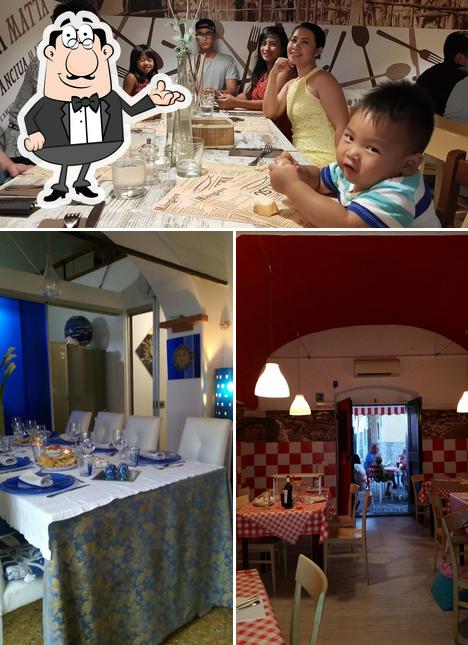 Gli interni di Osteria L'Anciua Matta