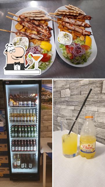 Among different things one can find drink and burger at Zdrava Greek Restaurant