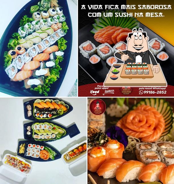 Peça diferentes opções de sushi