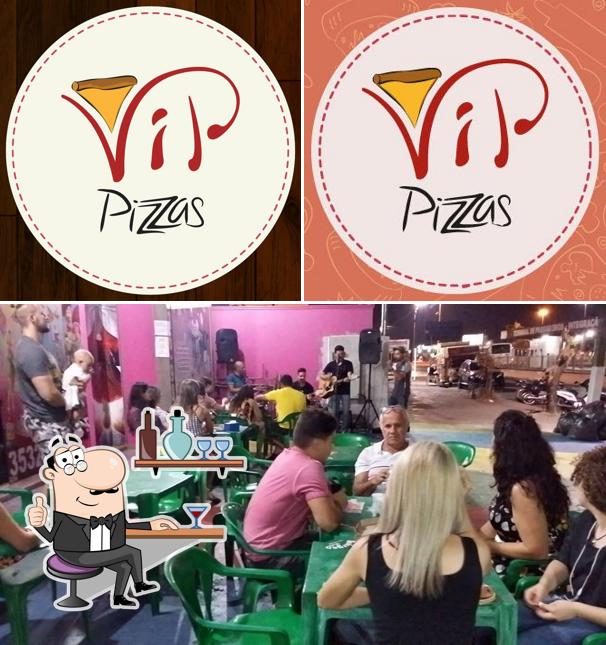 O interior do Vip Pizzas