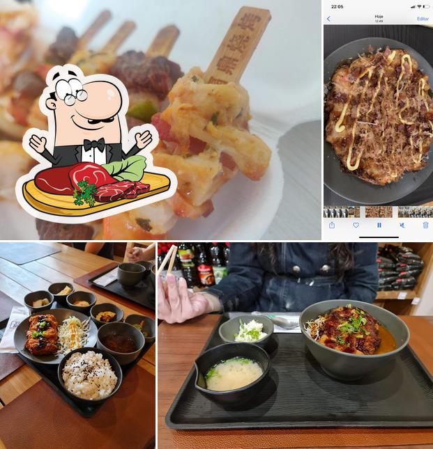 Prove pratos de carne no Restaurante Japonês Yume Mart