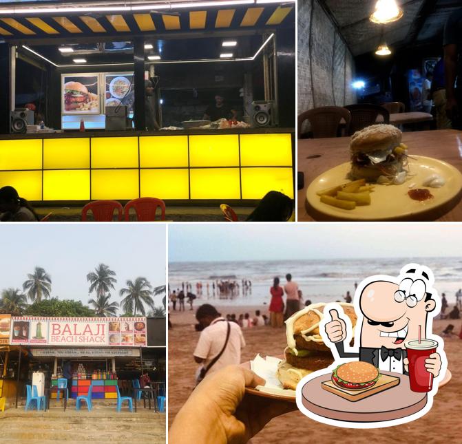 Get a burger at Balaji Beach Snack