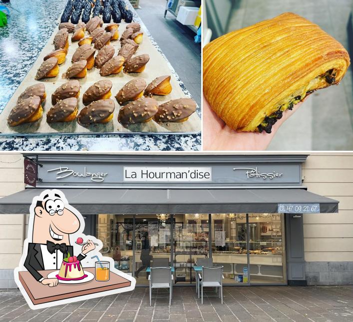 Boulangerie-Pâtisserie La Hourman'Dise sert une sélection de plats sucrés