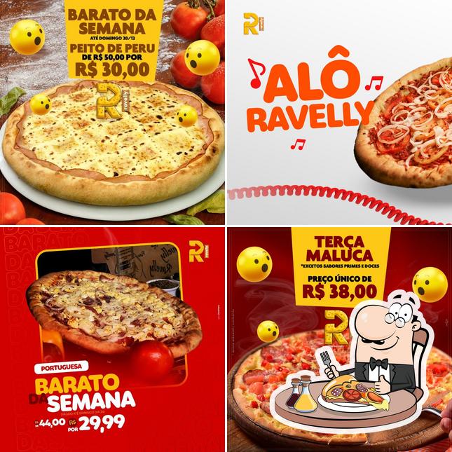 Escolha pizza no Pizzaria Ravelly