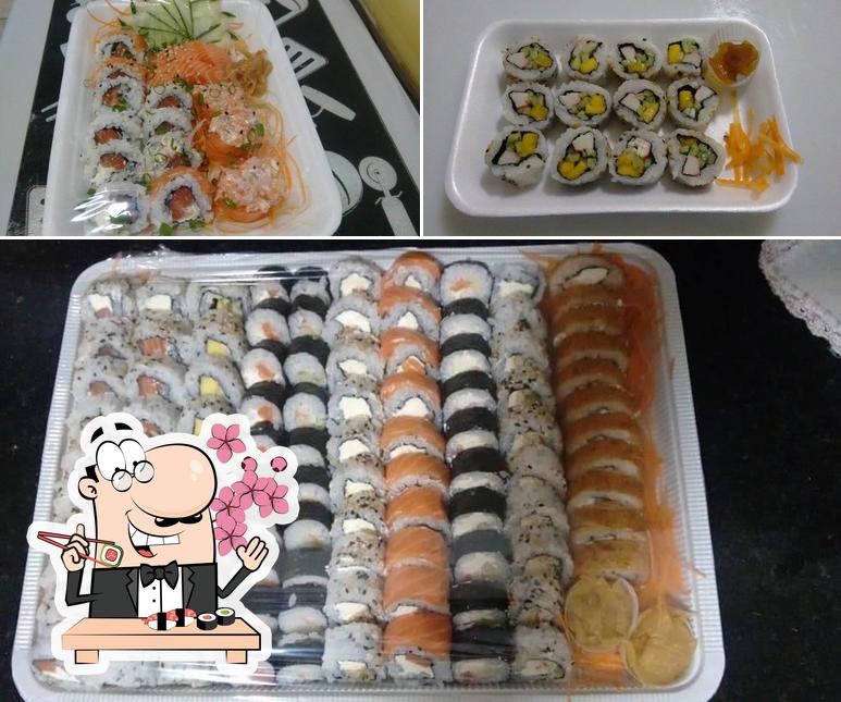 Prove diferentes opções de sushi