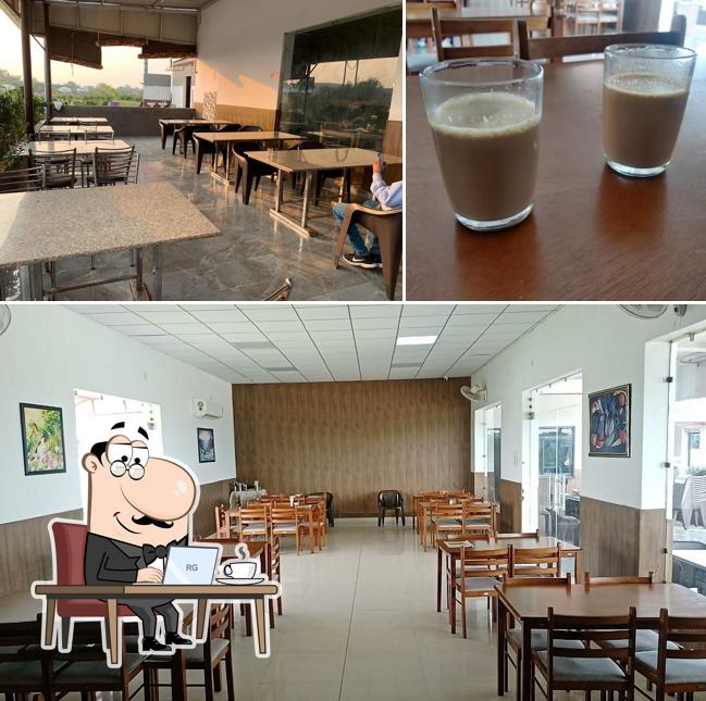 This is the image depicting interior and beverage at Dhaba 24