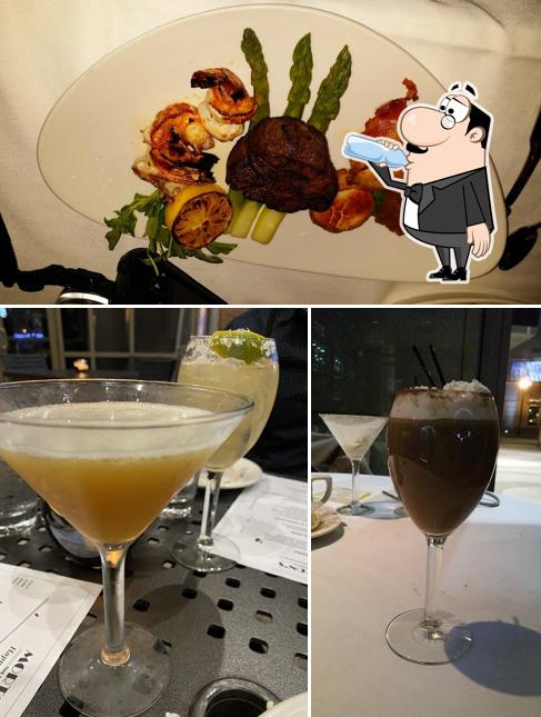 This is the picture depicting drink and food at Morton's The Steakhouse