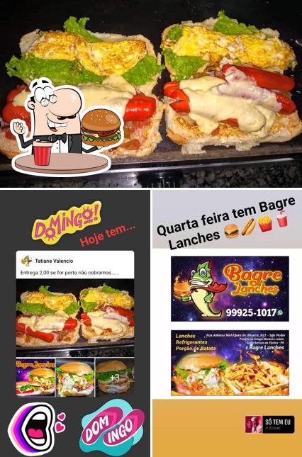 Delicie-se com um hambúrguer no Bagre lanches