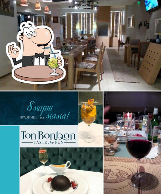This is the image depicting drink and interior at Ton Bonbon Riva Center