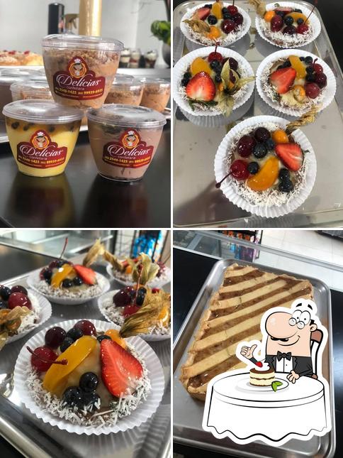 Delícias Confeitaria serve uma escolha de pratos doces