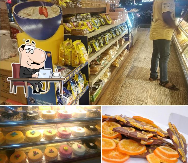 Among various things one can find interior and food at Famous Bakery