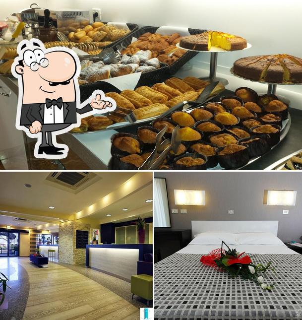 Questa è la foto che presenta la interni e cibo di Hotel Gardenia