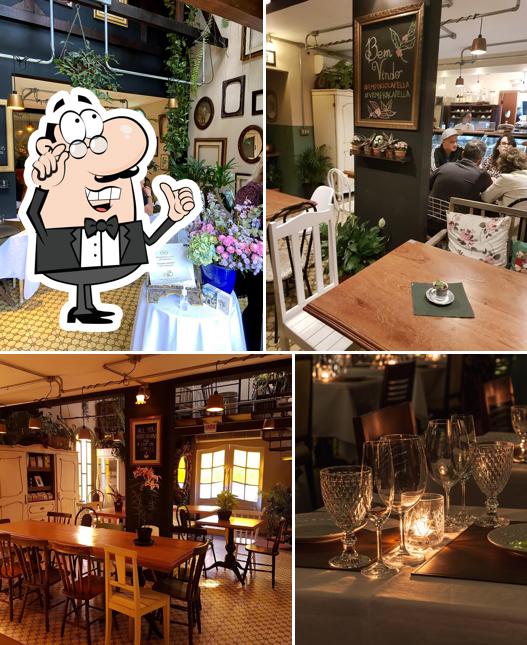 Sente em uma das mesas no Empório Capella Restaurante