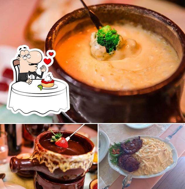 Restaurante e Fondue Victório serve uma gama de sobremesas