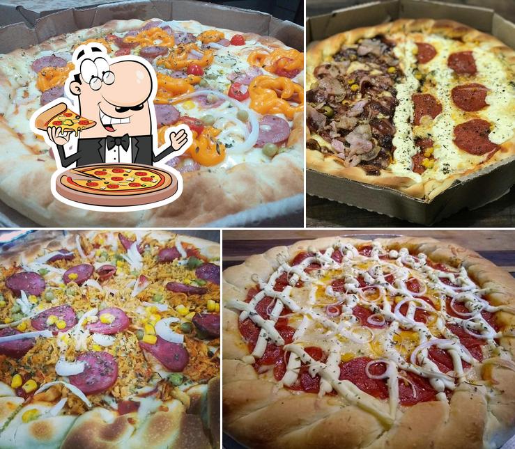 Escolha diferentes variedades de pizza