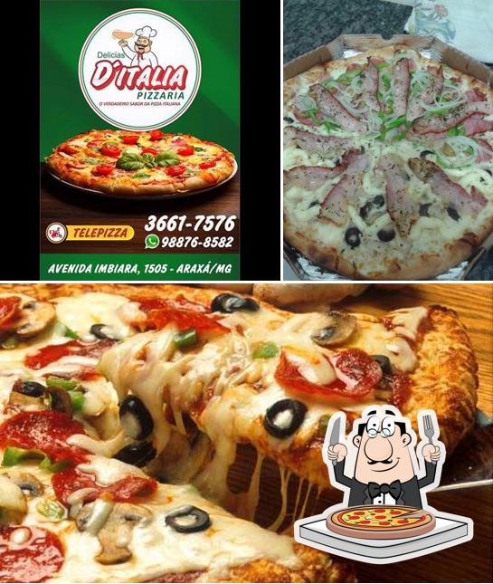 Escolha pizza no D'Italia Pizzaria