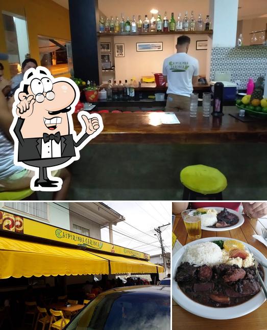 Esta é a imagem ilustrando interior e comida a Caipirinha Carioca