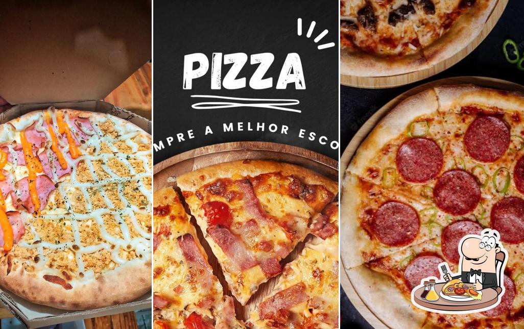 Escolha pizza no Della Cruz Pizzaria