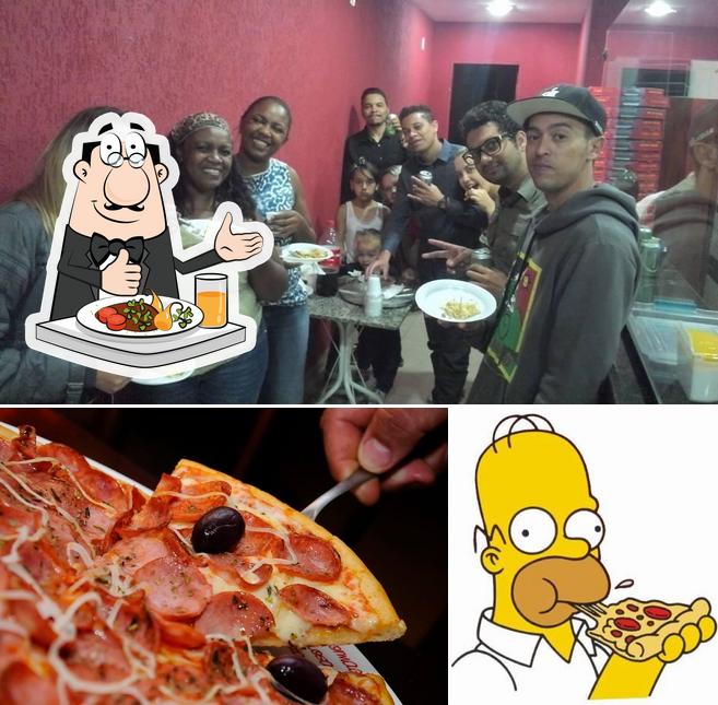 This is the picture depicting food and interior at Simpsons ² Pizzaria