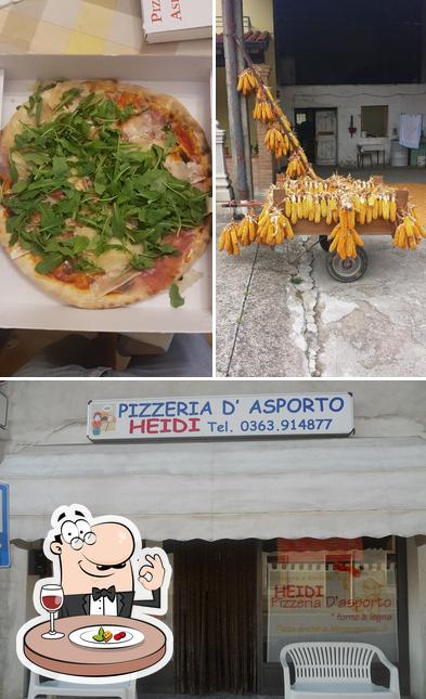 Questa è la immagine che presenta la cibo e interni di Pizzeria Heidi